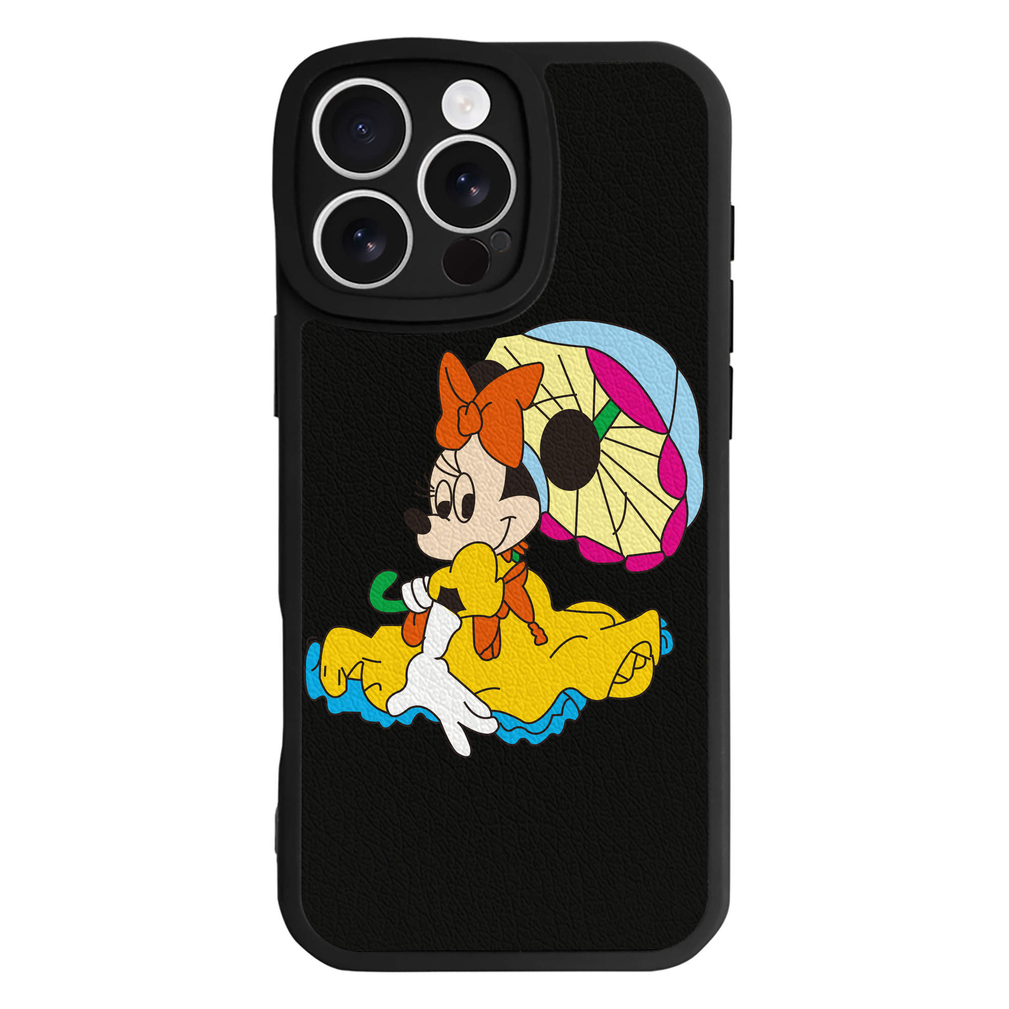 （画像用） ミッキーマウス Mickey Mouse 【iPhone 16シリーズ対応】シリコンスマホケース（レザー調） 材質：シリコン